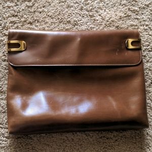 Vintage Salvatore Ferragamo leather clutch